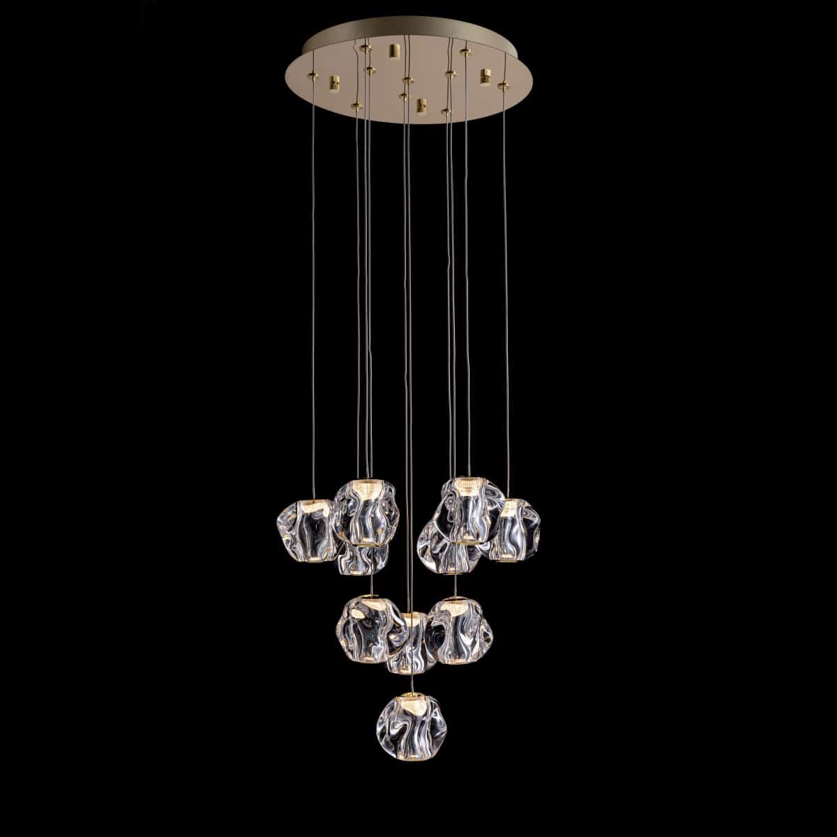 x-sito-MD23001023-10ASG-on Ciottolo sospensione di Illuminati 5 Luci LED 21W 3000K in due finiture - immagine 1