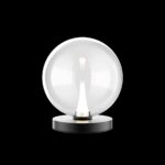 BOLLA lampada da tavolo metallo oro/nero + paralume in vetro ambra/trasparente/fumè 9 luci LED 4,5W 3000K - immagine 4