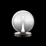 BOLLA lampada da tavolo metallo oro/nero + paralume in vetro ambra/trasparente/fumè 9 luci LED 4,5W 3000K - immagine 5