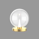 BOLLA lampada da tavolo metallo oro/nero + paralume in vetro ambra/trasparente/fumè 9 luci LED 4,5W 3000K - immagine 2