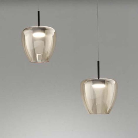 037121198cb01f1af576ecb1eac69e0b50f6af3c KYLIE SOSPENSIONE 2 LUCI CON DECENTRO e DIFFUSORI ø24 cm IN VARIE FINITURE E COLORI LAMPADINE ATTACCO GX53 - immagine 1