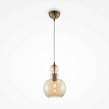 7qytlsdztj2hqztt7lec04k4va9ci1wp Tono Lampada a sospensione 1 luce E27 colore ottone - immagine 1
