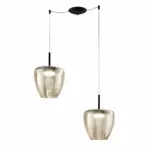KYLIE SOSPENSIONE 2 LUCI CON DECENTRO e DIFFUSORI ø24 cm IN VARIE FINITURE E COLORI LAMPADINE ATTACCO GX53 - immagine 6