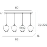KYLIE Lampadario moderno di Top Light 1236 4P ø16 cm + R60x4R3 Gx53 LED disponibile in varie finiture - immagine 4