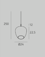 KYLIE SOSPENSIONE MODERNA CON DIFFUSORE DI VETRO D24 CM, LAMPADA ATTACCO GX53 disponibile in varie finiture e colori (Copia) - immagine 6