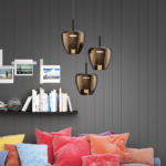 KYLIE Lampadario moderno di Top Light 1236 3P ø16 cm + R60x4R3 Gx53 LED su base tonda disponibile in varie finiture