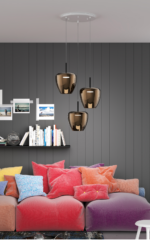 KYLIE Lampadario moderno di Top Light 1236 3P ø16 cm + R60x4R3 Gx53 LED su base tonda disponibile in varie finiture