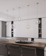 Lampadario moderno Top Light IRIS 1234+R10T1 E27 LED metallo vetro iridescente disponibile in tre misure e cinque finiture - immagine 3