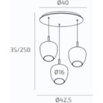 KYLIE Lampadario moderno di Top Light 1236 3P + R60x4R3 Gx53 LED su base tonda disponibile in varie finiture - immagine 9