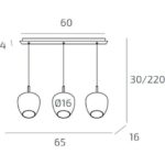 KYLIE Lampadario moderno di Top Light 1236 3P + R60x4R3 Gx53 LED disponibile in varie finiture - immagine 2