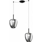 KYLIE SOSPENSIONE 2 LUCI CON DECENTRO e DIFFUSORI ø24 cm IN VARIE FINITURE E COLORI LAMPADINE ATTACCO GX53 - immagine 8