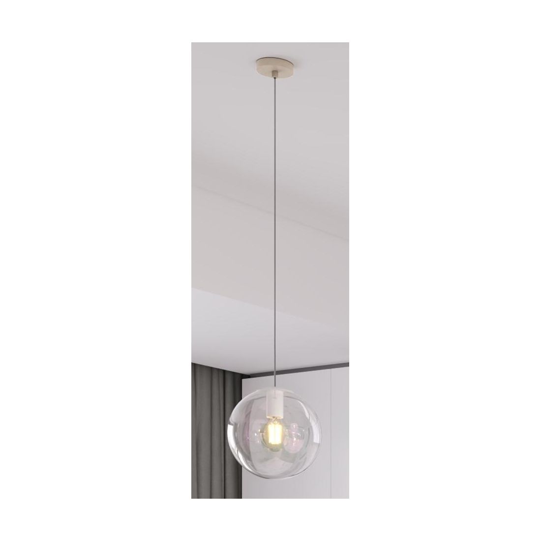 iris-sospensione-singola-in-3-misure-con-sfera-in-vetro-iridescente-lampadina-attacco-e27-design-moderno-2 Lampadario moderno Top Light IRIS 1234+R10T1 E27 LED metallo vetro iridescente disponibile in tre misure e cinque finiture - immagine 1