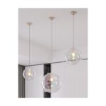 Lampadario moderno Top Light IRIS 1234+R10T1 E27 LED metallo vetro iridescente disponibile in tre misure e cinque finiture - immagine 7