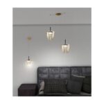 KYLIE SOSPENSIONE 2 LUCI CON DECENTRO e DIFFUSORI ø24 cm IN VARIE FINITURE E COLORI LAMPADINE ATTACCO GX53 - immagine 2