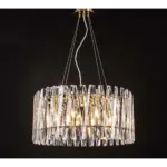 Lampadario in cristallo disponibile nella struttura oro lucido o cromo LED E14