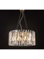 Lampadario in cristallo disponibile nella struttura oro lucido o cromo LED E14 - immagine 2