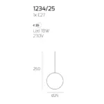 Lampadario moderno Top Light IRIS 1234+R10T1 E27 LED metallo vetro iridescente disponibile in tre misure e cinque finiture - immagine 10
