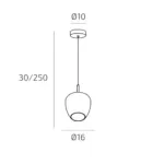 KYLIE SOSPENSIONE MODERNA CON DIFFUSORE DI VETRO D16 CM, LAMPADA ATTACCO GX53 disponibile in varie finiture e colori - immagine 3