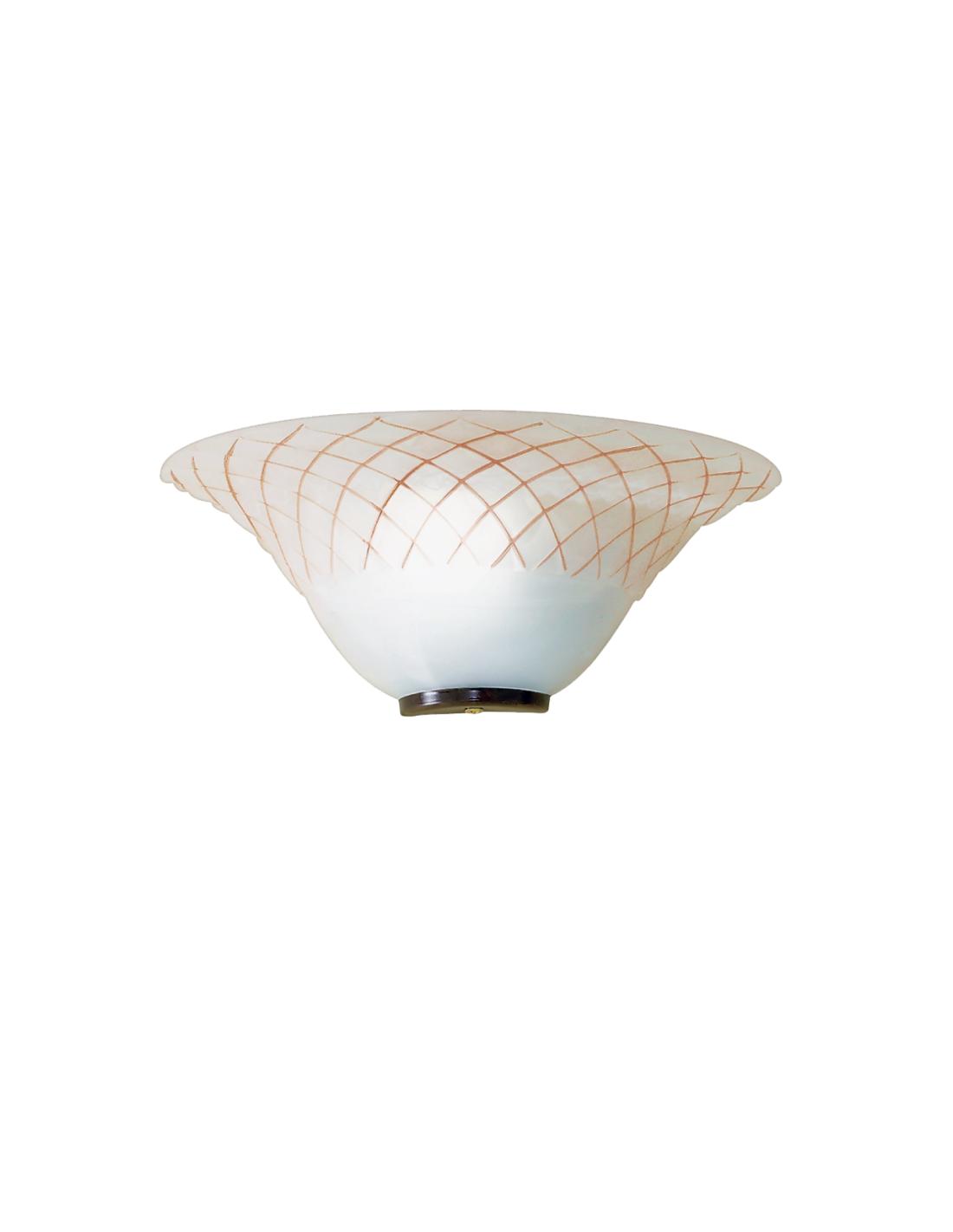 padana-388a-jenny-lampada-da-parete-coppa-brunito-vetro-decorato JENNY Applique da parete classico di Padana Lampadari 1xE27 max 60W - immagine 1