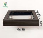 METAL SPOT APPLIQUE QUADRO WOOD 44348 IN LEGNO DECORO EBANO 1 LUCE R7S