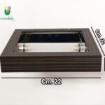 METAL SPOT APPLIQUE QUADRO WOOD 44348 IN LEGNO DECORO EBANO 1 LUCE R7S