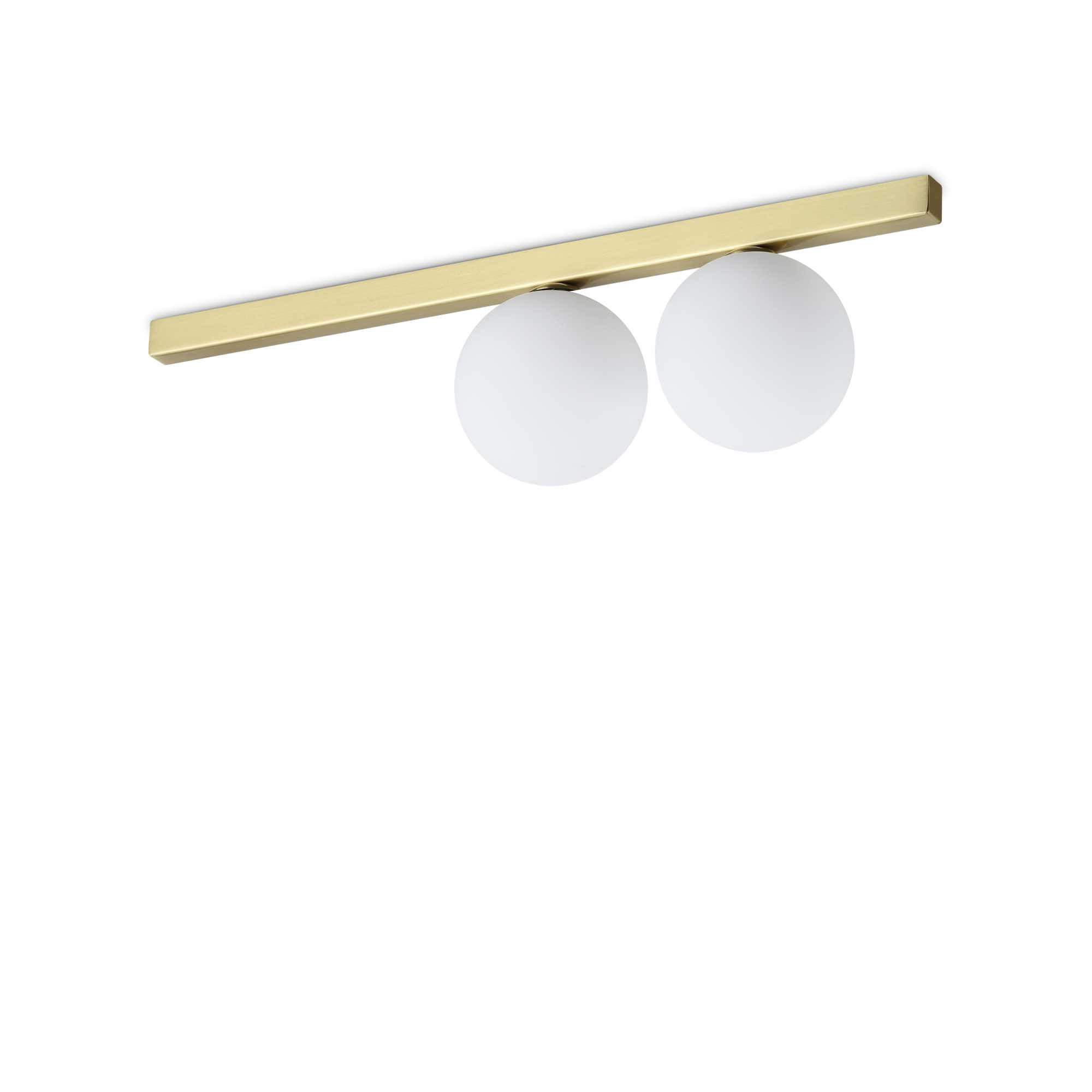 binomio-ideal-lux-plafoniera-moderna-2-sfere-in-vetro-barra-3-colori-1 BINOMIO PLAFONIERA IDEAL LUX LED G9 2x4W - immagine 1